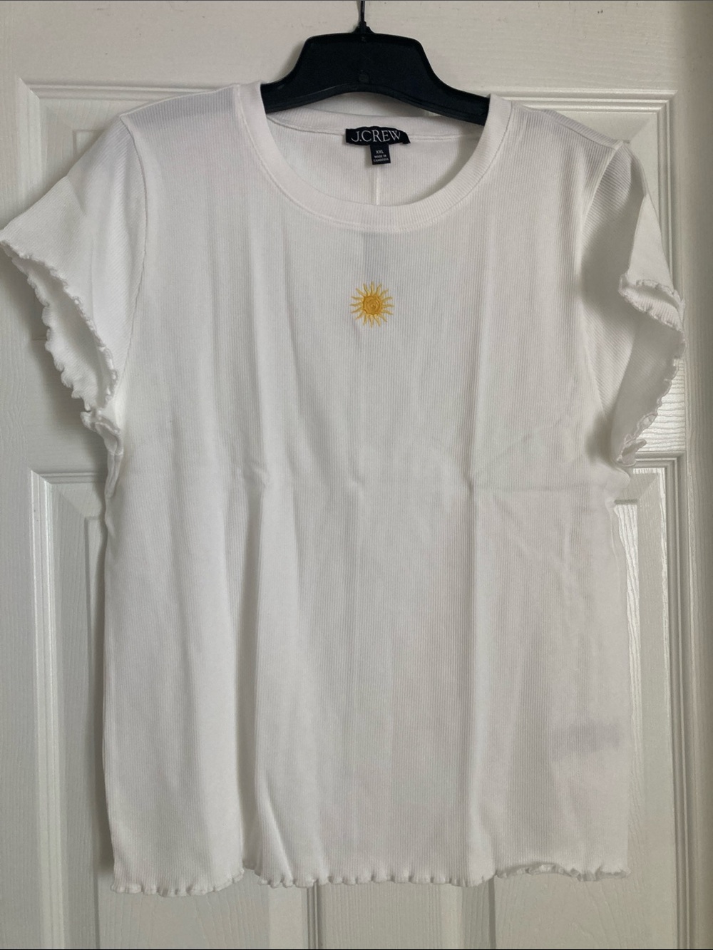 JCrew perfect ribbed embroidered sun graphic t-shirt